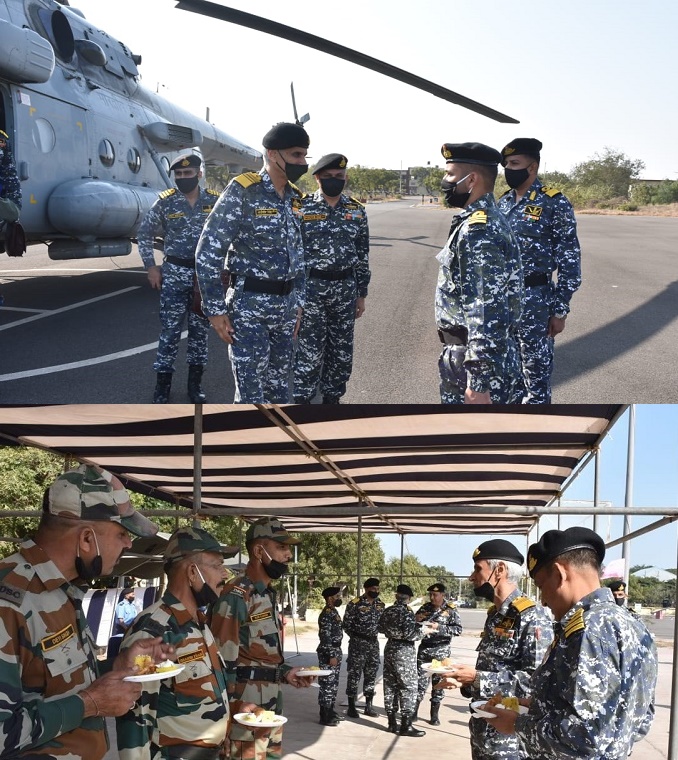 ચીફ ઓફ નેવલ સ્ટાફ ગુજરાત, દમણ અને દીવના નૌસેના ક્ષેત્રની મુલાકાતે
